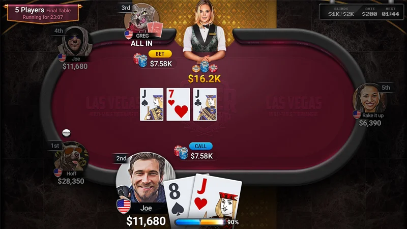 Những lệnh được sử dụng trong các vòng cược của Poker